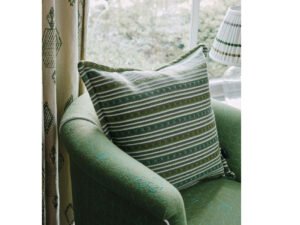 Criss Cross Green Cushion