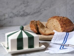 Circus Stripe Butter Dish | Green