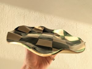 Green Wavy Check Serving Platter