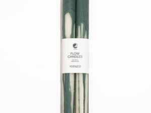 Green Flow Taper Flow Candles | Set of 2