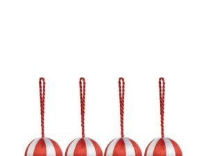 Stripe Bauble S Set/4 - Red / White